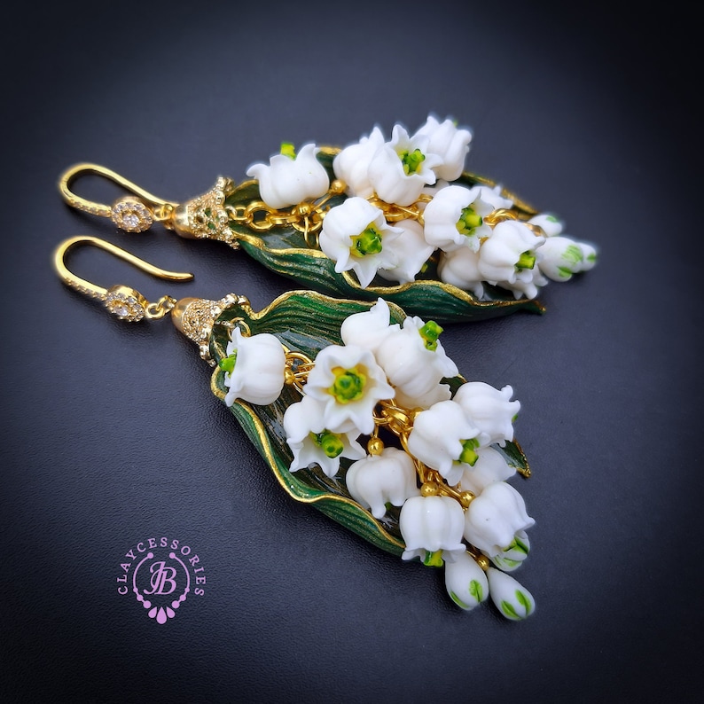 lilies of the valley dangle earrings image 1