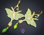 Luna Moth green shimmers wings earrings