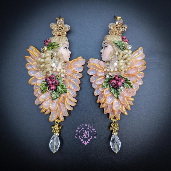 Christmas Cherub Statement Earrings