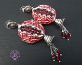Pomegranate ethnic earrings