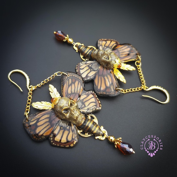 Skull Butterfly Earrings