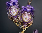 Venetian Mardi gras mask earrings