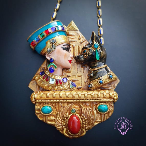 RESERVED for Gianna!!!   Nefertiti Bastet Egyptian necklace