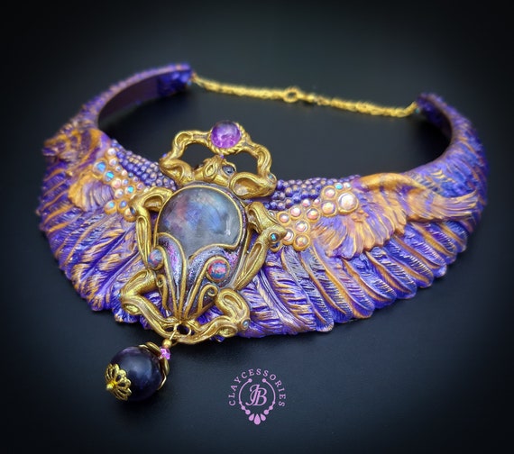 Egyptian Scarab bib necklace