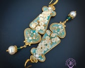 Cherry blossom earrings in Art Nouveau style