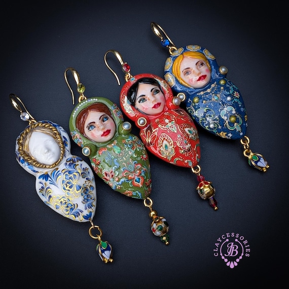 Matryoshka Folk Art Earrings
