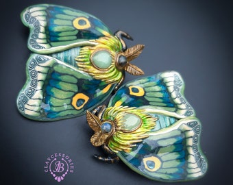 Moth statement brooch Art Nouveau style