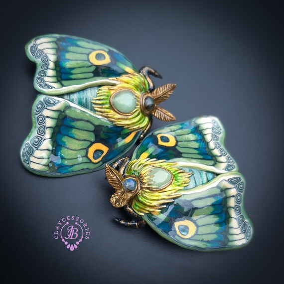 Moth statement brooch Art Nouveau style