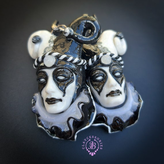 Harlequin Venetian masks earrings