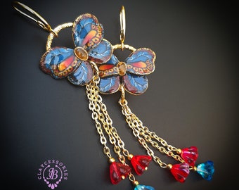 Butterfly dangle earrings