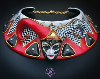 Venetian collar necklace Harlequin mask