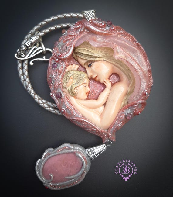 RESERVED!   Mother child statement necklace