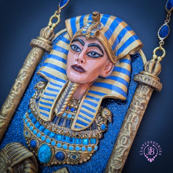 Egyptian Pharaoh & Sphinx Statement Necklace