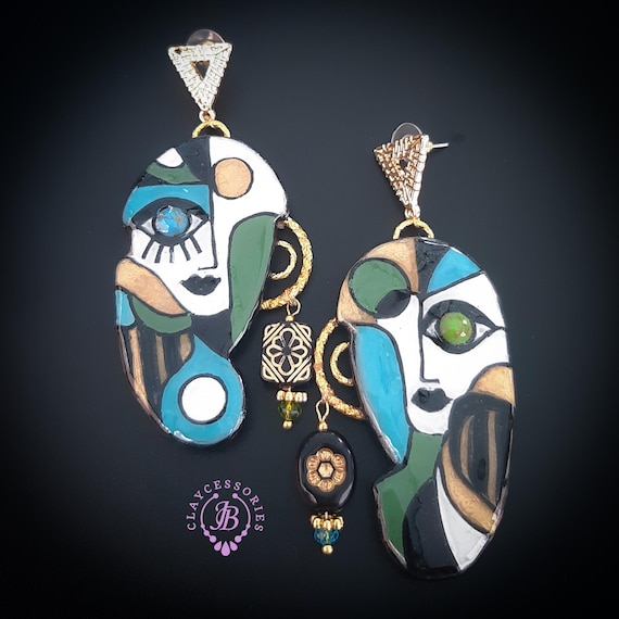 Modern Face statement earrings