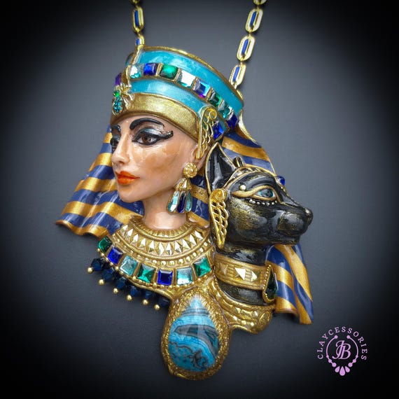 Nefertiti Bastet Egyptian necklace