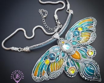 Butterfly statement necklace in Art Nouveau style