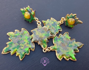 Maple Autumn dangle leaves earrings