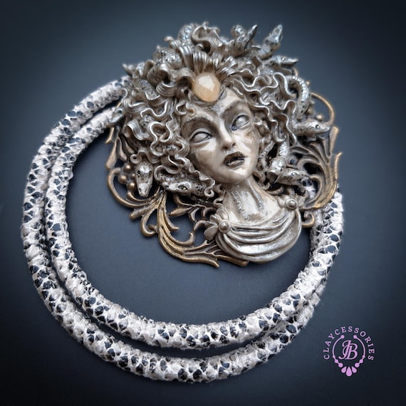 Gorgon Medusa statement necklace