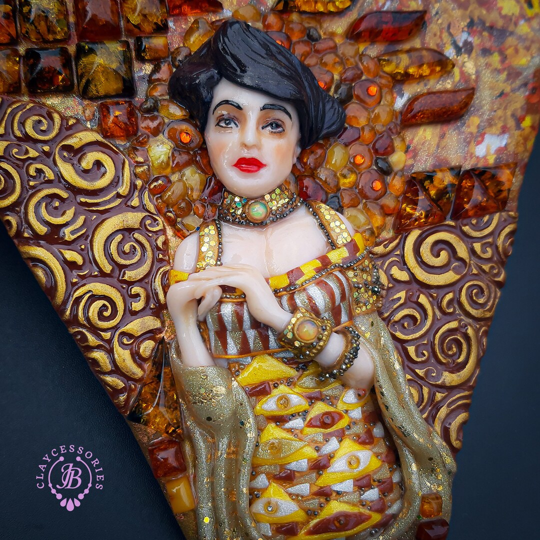 Klimt Woman in Gold Necklace Etsy