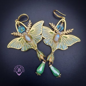 Luna Moth green shimmers wings earrings