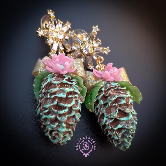 Christmas Pine Cone earrings