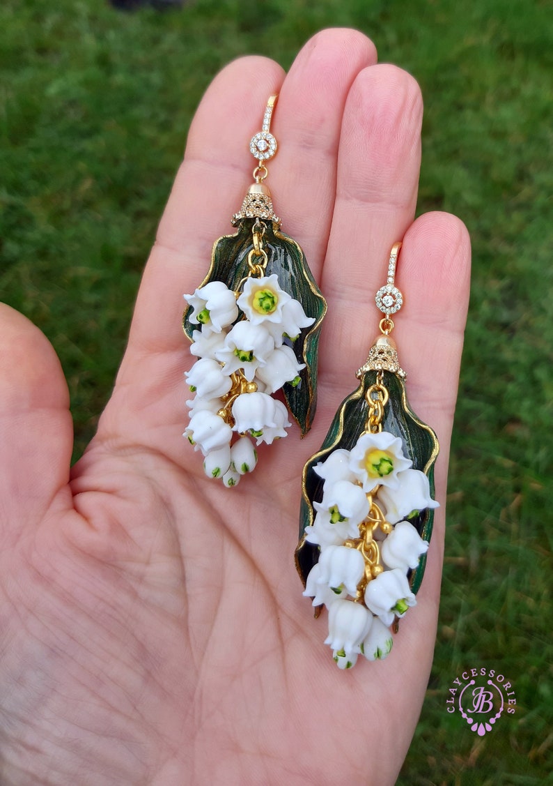 lilies of the valley dangle earrings image 8