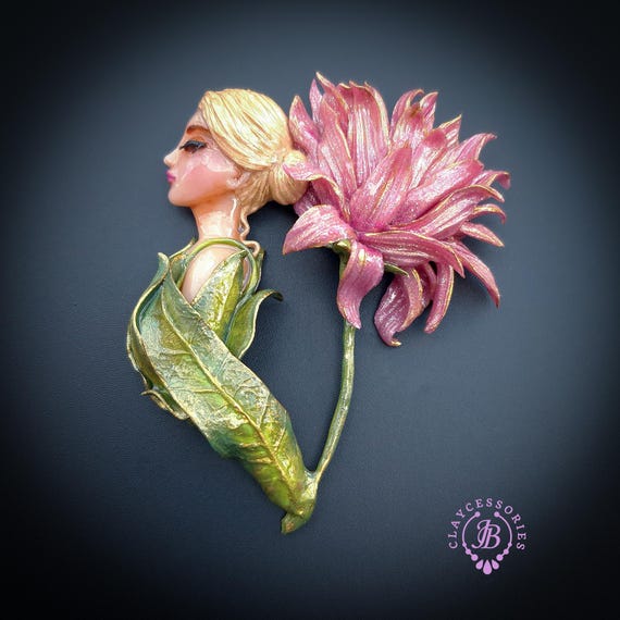 Flower Fairy statement brooch