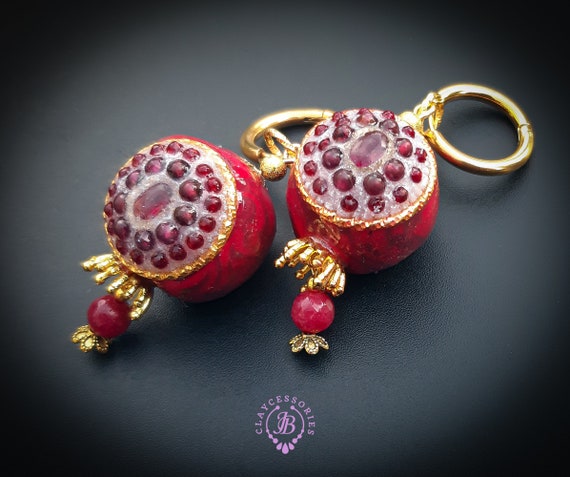 Pomegranate Hoop earrings