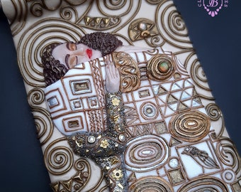 Gustav Klimt inspirierte Art Deco Halskette