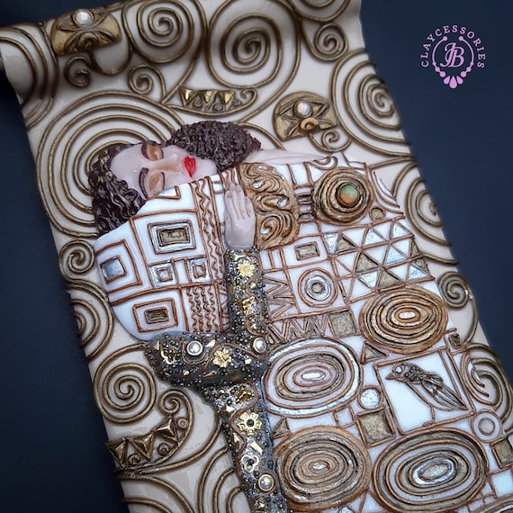 Gustav Klimt inspired Art Deco necklace