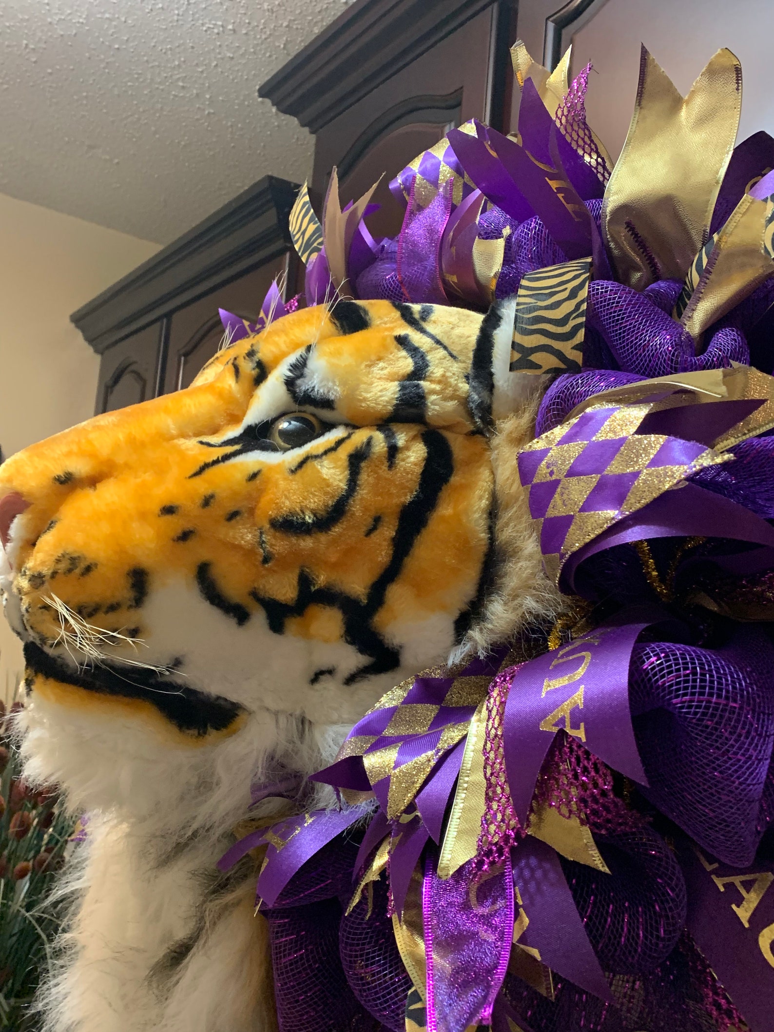 Huge XL LSU Tigers Door Wreath Tiger Head Life Like Etsy