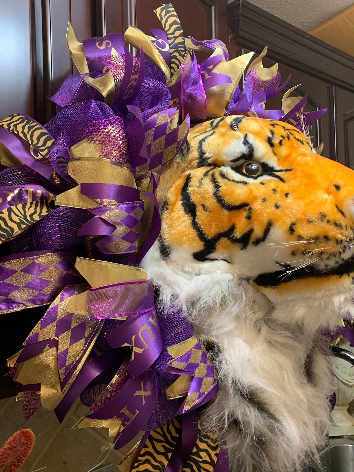 Huge XL LSU Tigers Door Wreath Tiger Head Life Like Etsy
