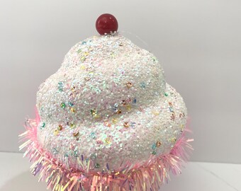 7" Velvet Cupcake, Wreath Attachment, Flower arrangement, High Quality Material, Light Pink