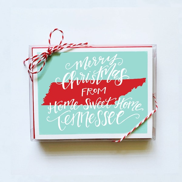 Merry Christmas from Home Sweet Home Tennessee Christmas Card, Blank Inside, Southern Christmas Card