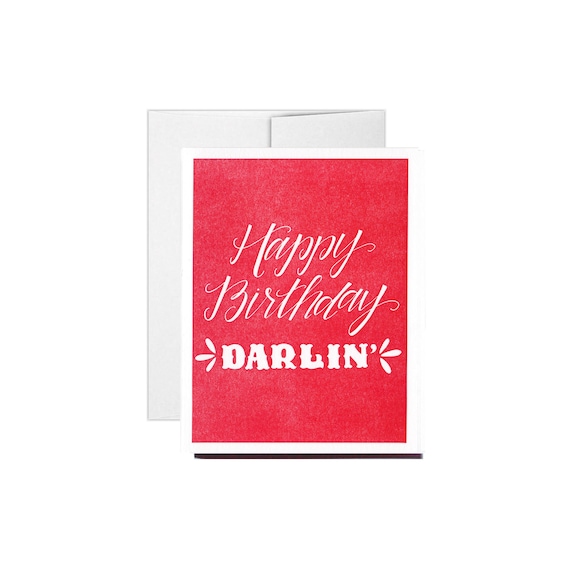 Happy Birthday Darlin’ Birthday Card | Etsy