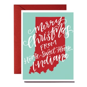 Merry Christmas from Home Sweet Home Indiana, Set of 10 Holiday Cards image 2
