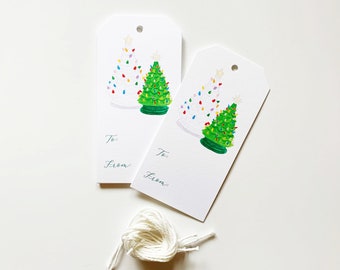 Ceramic Trees Gift Tags, Set of 8