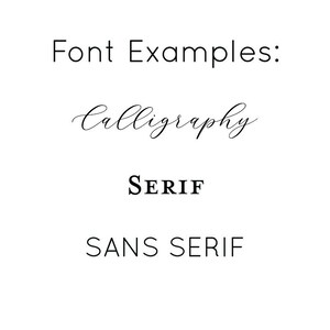 May include: Font examples showing different styles: calligraphy, serif, and sans serif.