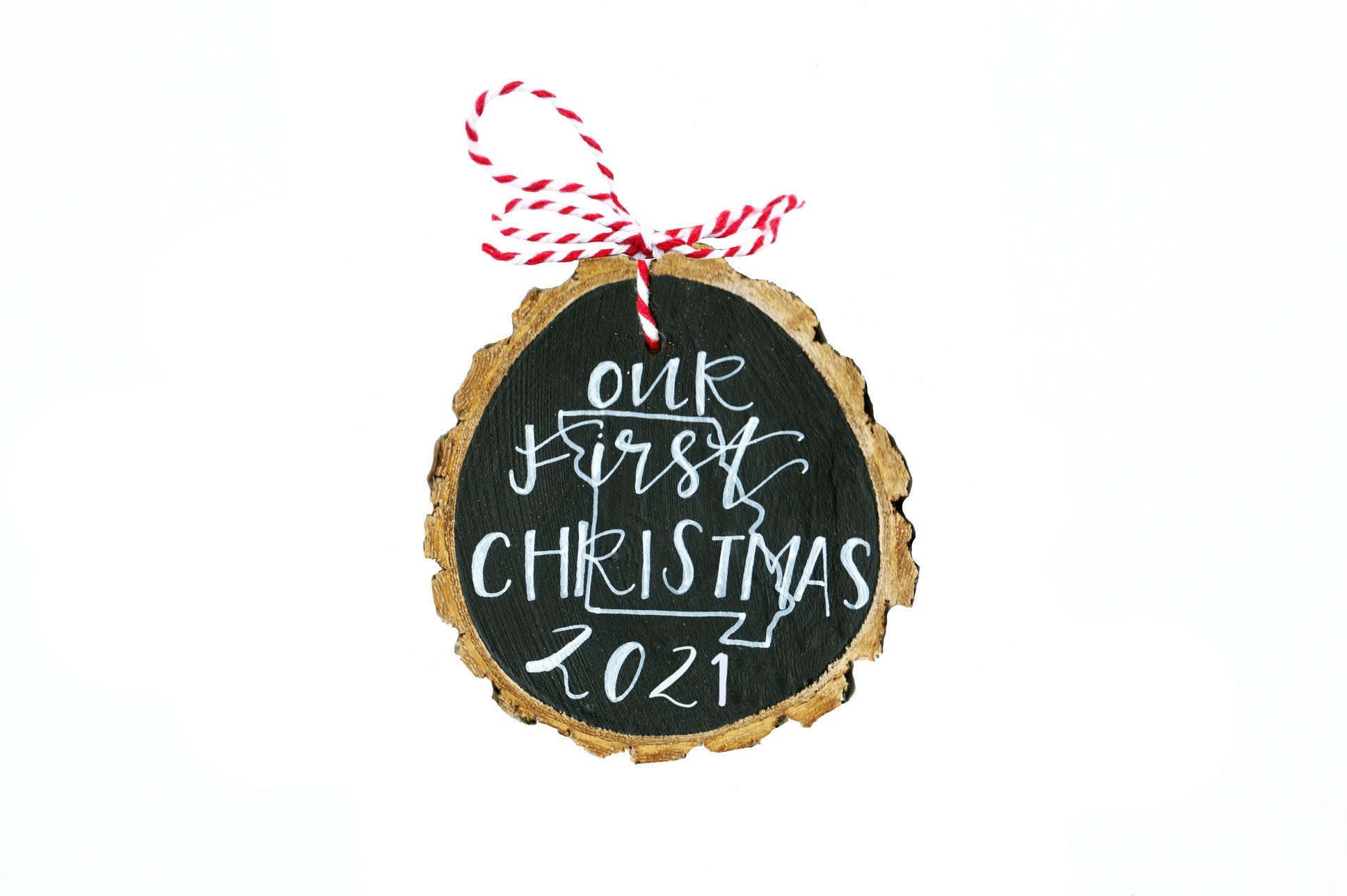 Our First Christmas 2021 State Ornament, Chalkboard