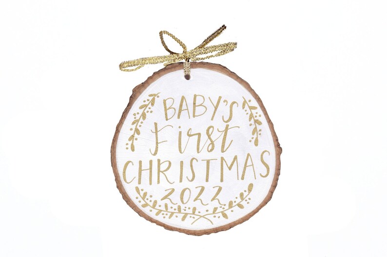 Babys First Christmas 2022 Baby's First Christmas 2022 Ornament White Etsy