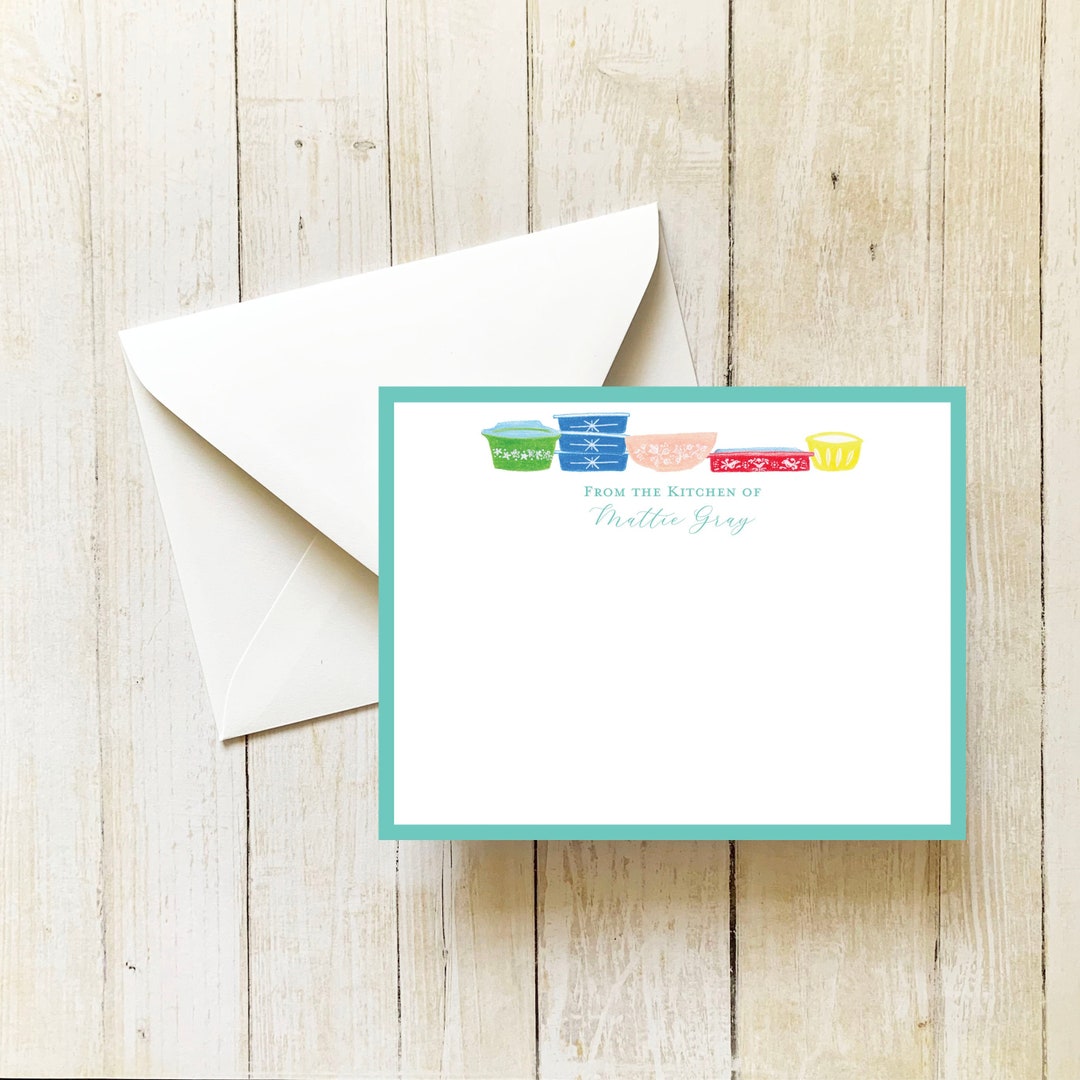 A2 Custom Stationery Set, 10 Flat Cards and Envelopes, Pyrex - Etsy