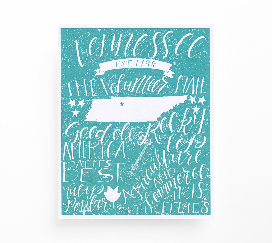 Tennessee Print 8x10 print Southern Sayings Etsy