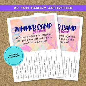 Summer Camp at Home, Summer Activities for Kids, Summer Bucket List