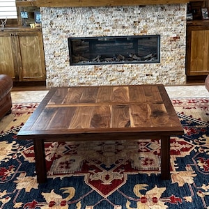 Coffee Table | Walnut Wood Coffee Table | 4&#39; x 4&#39; | Made in Colorado | Made to Order | Walnut Coffee Table | Heirloom Coffee Table