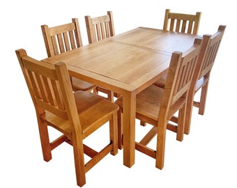 Cherry Wood Dining Table | Wooden Dining Table and Chairs Set | Hardwood Dining Table Custom | Dining Room Cherry Furniture | Dining Set