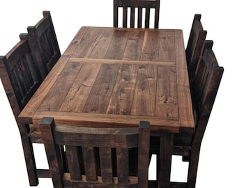 Walnut Dining Table Set, Walnut Table, Made in Colorado, Dining Table And Chairs | Walnut Table With Chairs | Hardwood Dining Table Set