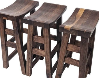 Walnut Wood Saddle Stools | Priced Per Stool | Walnut Bar Stools | Walnut Bar stools | Walnut counter stools | counter height stool