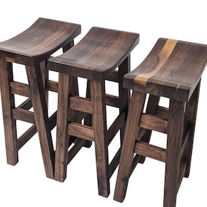 Walnut Wood Saddle Stools | Priced Per Stool | Walnut Bar Stools | Walnut Bar stools | Walnut counter stools | counter height stool