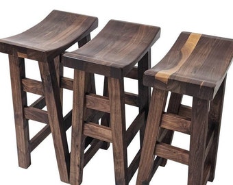 Walnut bar stools | Priced Per Stool | Walnut stools | saddle stools | kitchen stool | bar stools | counter stools | kitchen bar stools