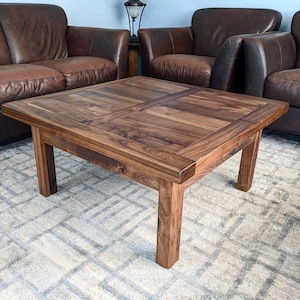 Coffee Table | Walnut Wood Coffee Table | 3' x 3' | Made in Colorado | Made to Order | Walnut Coffee Table | Custom Coffee Table